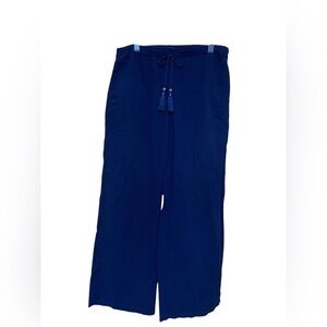 J. Crew Women's Wide Leg Blue Gauze Pull On Pants with Beaded Tie, Size XS.